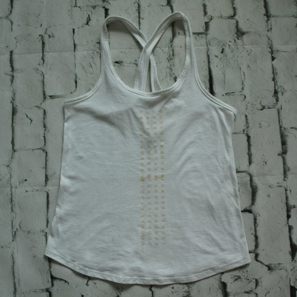 UNDER ARMOUR, WHITE TANK, SIZE XS